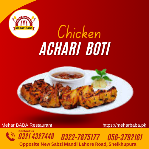 Chicken Achari Boti (plate
